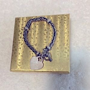 Sterling Silver Toggle Bracelet with heart charm